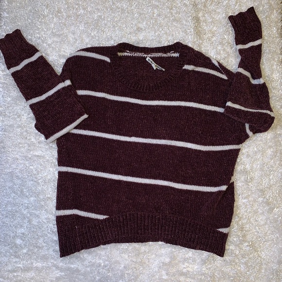Purple and white striped sweater. - Picture 6 of 6